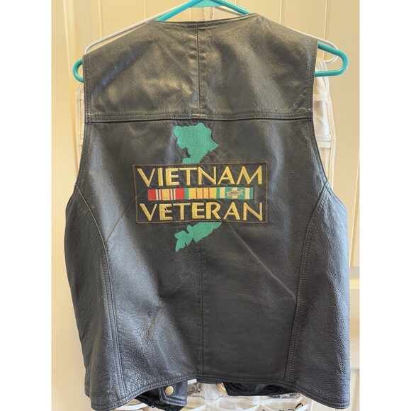 Legendary USA Other - Vietnam Veteran Leather Vest Adult Medium Armed Forces Military